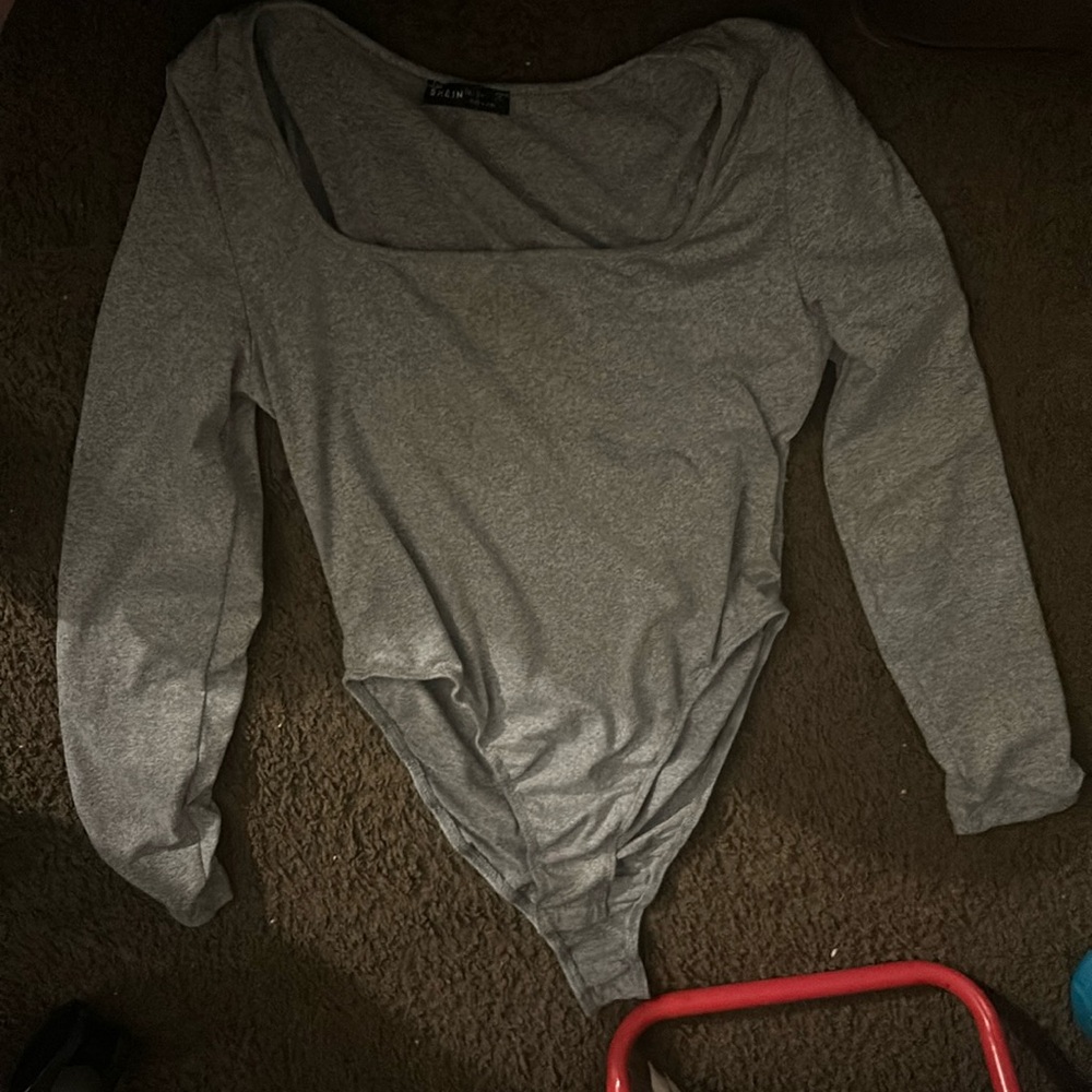 grey body suit long sleeve